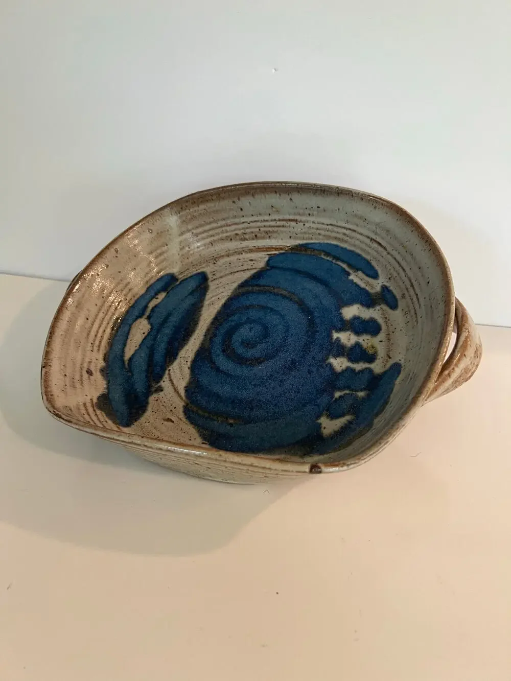 Rare Richard Sanderson Toad Hill Pottery NH Vegetable Serving Dish Blue JL